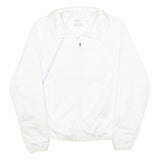 ASICS Womens White Jacket M Polyester Plain Zip Athletic Sportswear Activewear