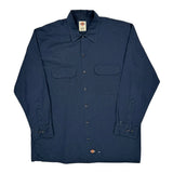 Dickies Shirt - Large Navy Polyester Blend