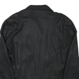 ZARA MAN Mens Black Faux Leather Biker Jacket XS Polyester Blend Zip Padded