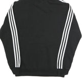 ADIDAS Mens Black Hoodie S Cotton Blend Pullover Logo Striped Sport Casual