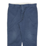 DICKIES Mens Relaxed Navy Blue Cotton Blend Trousers W40 L30 Workwear Zip