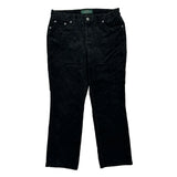Ralph Lauren Petite Cord Trousers - 31″ Waist Black Cotton