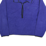 ST JOHNS BAY Womens Blue Pullover Fleece Jumper 1/4 Zip L Winter Casual