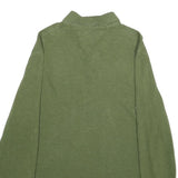 TOMMY HILFIGER Mens Green Long Sleeve Plain Polo Shirt L Cotton Classic Fit