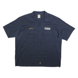 DICKIES Mens Navy Blue Work Shirt 2XL Cotton Blend Short Sleeve Button