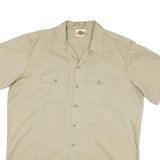 DICKIES Mens Beige Workwear Shirt XL Cotton Blend Utility Button Pocket