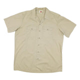 DICKIES Mens Beige Workwear Shirt XL Cotton Blend Utility Button Pocket