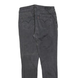 LEVI'S Womens Slim Black Denim Raw Slim Leg Jeans W30 L32 Skinny Stretch