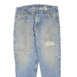 CARHARTT Mens Regular Fit Blue Denim Straight Leg Jeans W38 L32 Distressed