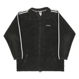 ADIDAS Mens Black & White Track Jacket L Polyester Zip Sweatshirt