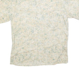 YOUNG CLUB Mens Cream Shirt L Cotton Blend Short Sleeve Casual Patterned