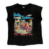 My Pride & Joy Harley Davidson Cartoon Vest - Large Black Cotton