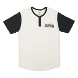 FANATICS Mens White & Black Giants Graphic Henley T-Shirt L Short Sleeve Crew