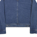 THE LAST BEST PLACE Womens Blue Denim Embroidered Jacket L Cotton Blend Button