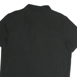 CALVIN KLEIN Mens Black Short Sleeve Plain Polo Shirt L Classic Cotton