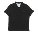 NAUTICA Mens Black Short Sleeve Polo Shirt XL Cotton Blend Classic Fit