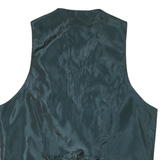 Mens Green Suede Button Jacket M Regular Fit Waistcoat Plain Soft Comfortable