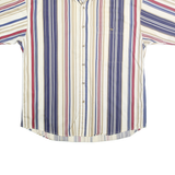 GFC TRADING COMPANY Mens Blue Beige Red Striped Shirt L Button-Down Casual