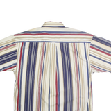 GFC TRADING COMPANY Mens Blue Beige Red Striped Shirt L Button-Down Casual