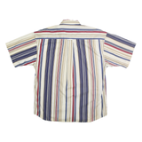 GFC TRADING COMPANY Mens Blue Beige Red Striped Shirt L Button-Down Casual