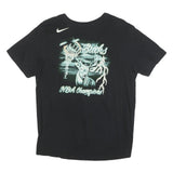 NIKE Mens Black Bucks NBA Champions Graphic T-Shirt M Crew Neck Short Sleeve