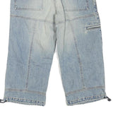 Mens Cotton Blend Blue Denim Cargo Shorts M W32 Casual Workwear