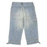 Mens Cotton Blend Blue Denim Cargo Shorts M W32 Casual Workwear