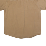 CABELAS Mens Beige Plain Shirt M Casual Cotton Relaxed Fit Button Front