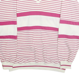 GREENLINE INTERNATIONAL Womens White & Pink Striped V-Neck Sweatshirt L Cotton