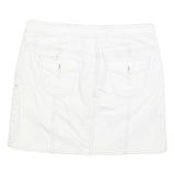 TOMMY HILFIGER Womens White Cotton Blend Mini Skirt M Casual Pocket Detail