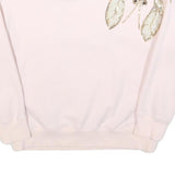 LAINES LONDON Womens Cream Embellished Crew Neck S Cotton Blend Sweatshirt