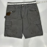 Wrangler Cargo Shorts - 35W 11L Grey Cotton