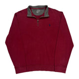 Polo By Ralph Lauren 1/4 Zip - Large Red Cotton