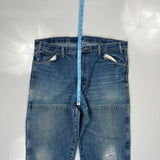Dickies Double Knee Jeans - 38W 31L Blue Cotton