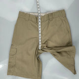 Dickies Cargo Shorts - 34W 9L Khaki Cotton