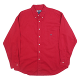 CHAPS RALPH LAUREN Mens Red Cotton Shirt XL Classic Button Down Chest Pocket