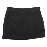 RICKI'S Womens Black Cargo Mini Cotton Blend Skort UK 10 Button Closure Utility