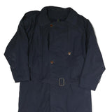 Mens Navy Blue Cotton Blend Classic Button Jacket XL Plain Long Sleeve Outerwear