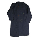 Mens Navy Blue Cotton Blend Classic Button Jacket XL Plain Long Sleeve Outerwear