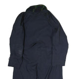 Mens Navy Blue Cotton Blend Classic Button Jacket XL Plain Long Sleeve Outerwear