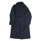 Mens Navy Blue Cotton Blend Classic Button Jacket XL Plain Long Sleeve Outerwear