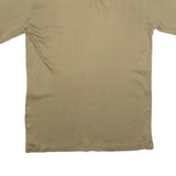 Mens Beige T-Shirt M Short Sleeve Crew Neck Plain Cotton Blend Casual Wear