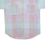 CHAPS Mens Multi Colour Check Shirt L Casual Cotton Button Down Short Sleeve