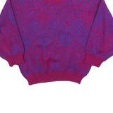 GOTHAM Womens Purple Patterned Jumper Crew Neck Basic Knit M Acrylic Fashion