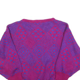 GOTHAM Womens Purple Patterned Jumper Crew Neck Basic Knit M Acrylic Fashion