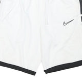NIKE Mens White & Black Casual Sports Shorts L W28 Polyester Blend