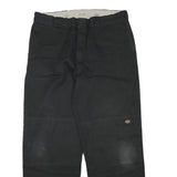DICKIES Mens Black Polyester Blend Regular Fit Straight Leg Trousers W36 L32