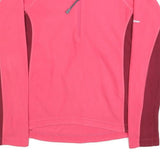 BERGHAUS Womens Pink & Burgundy Plain Pullover Jumper 1/4 Zip Polyester UK 8