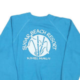 HANES Mens Blue Sugar Beach Resort Kihei Maui Crew Neck L Cotton Sweatshirt