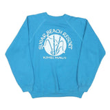 HANES Mens Blue Sugar Beach Resort Kihei Maui Crew Neck L Cotton Sweatshirt